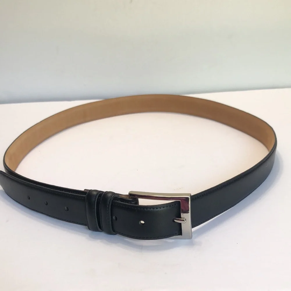 Black Silver Genuine Leather Belt size XL
